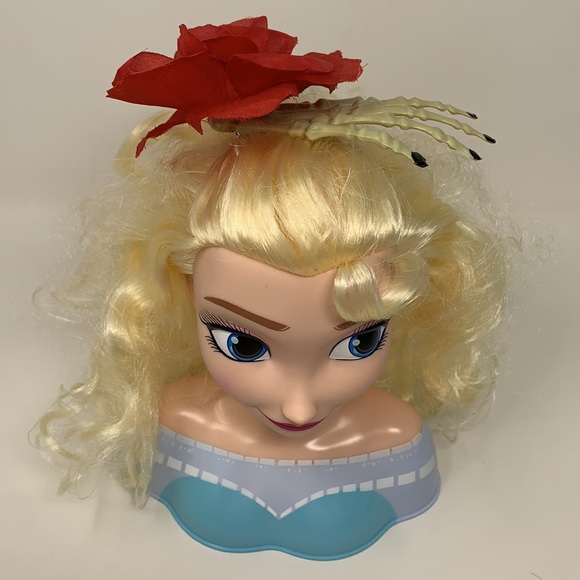 Red rose 🌹 Halloween hair clip creepy hand bones - Picture 4 of 16